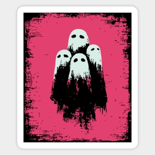 Cute Spooky Sheet Ghosts Retro Halloween Pop Art Magnet